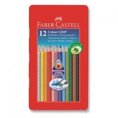 Faber-Castell Grip 2001 Metal Kutu Boya Kalemi 12 Renk