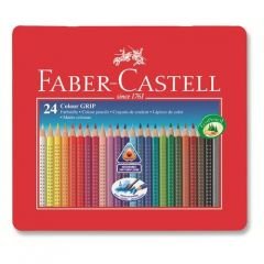 Faber-Castell Grip 2001 Metal Kutu Boya Kalemi 24 Renk