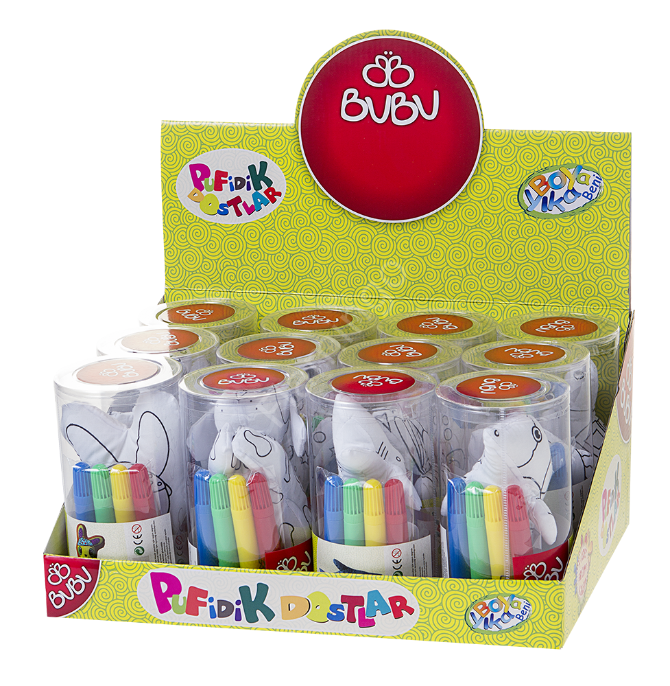 Bu-Bu Pufidik Dostlar + 4 Adet Keçeli Kalem
