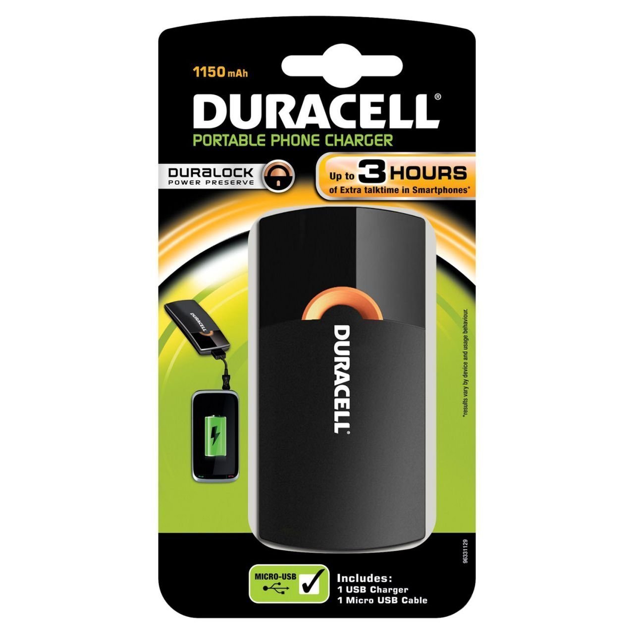 Duracell Taşınabilir Cep Telefonu Şarj Aleti 1150 mAh