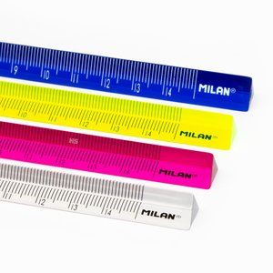 Milan 15cm.Plastik Üçgen Cetvel Renkli