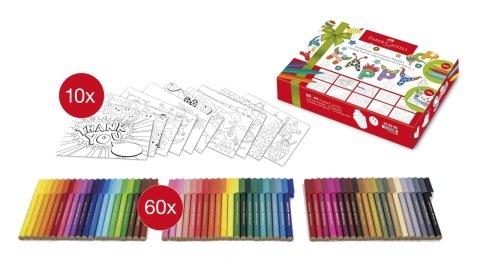 Faber Castell Eğlenceli Keçeli Kalem Kartlı 60'lı Set