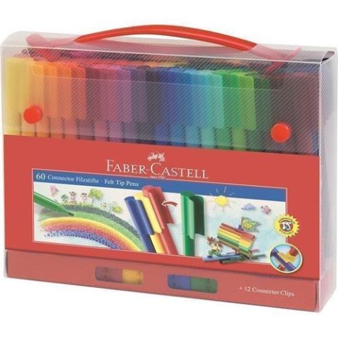 Faber Castell Eğlenceli Keçeli Kalem Kartlı 60'lı Set