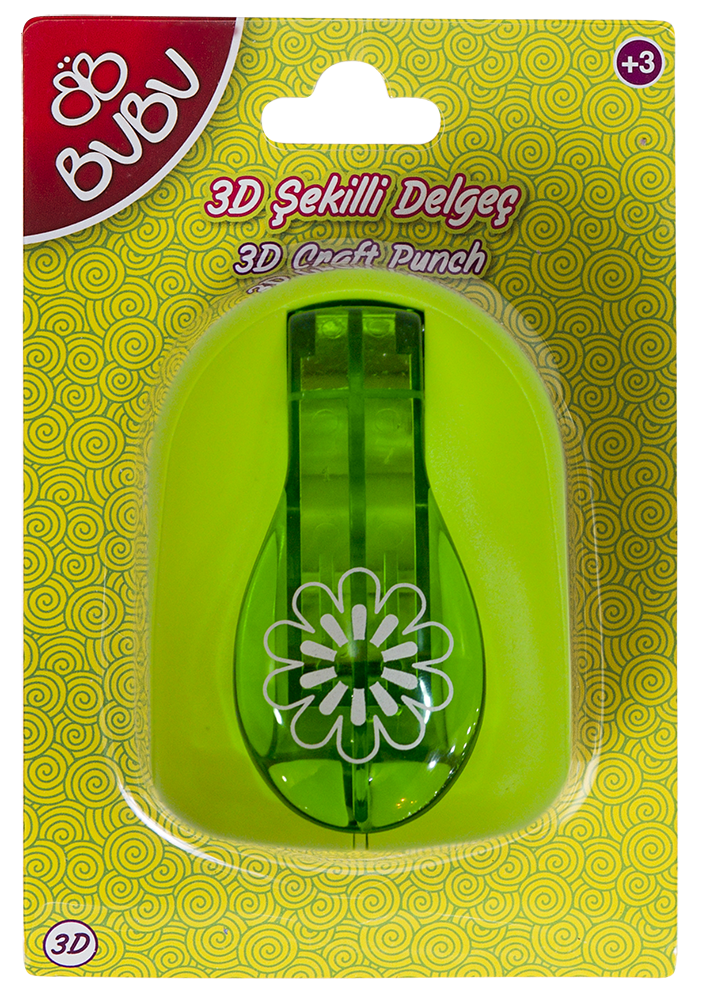 Bu-Bu Şekilli Delgeç 3D Çiçek