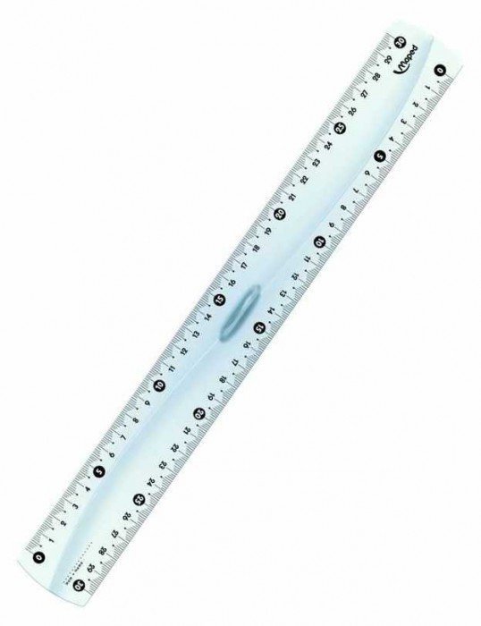Maped Trible Desimetre Plastik Cetvel 30cm