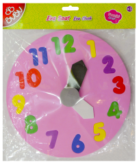 Bu-Bu Yuvarlak Eva Saat Pembe