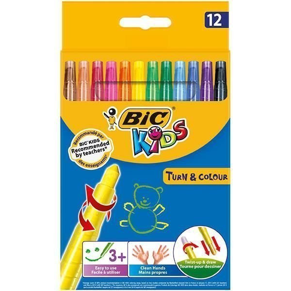 Bic Kids Çevirmeli Pastel Boya 12 Renk