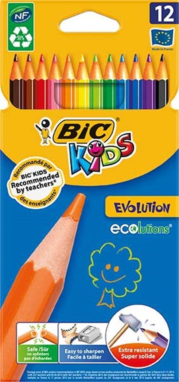 Bic Evolution Kuru Boya 12 Renk