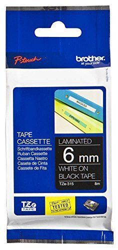 Brother TZ-Tape 6 mm Siyah Üzerine Beyaz Etiket 6TZE315