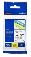 Brother TZ-Tape 6 mm Beyaz Üzerine Siyah Etiket 6TZE211