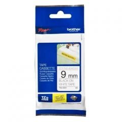 Brother TZ-Tape 9 mm Beyaz Üzerine Siyah Etiket 9TZE221