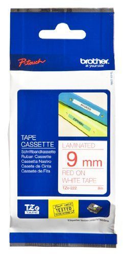 Brother TZ-Tape 9 mm Beyaz Üzerine Kırmızı Etiket 9TZE222