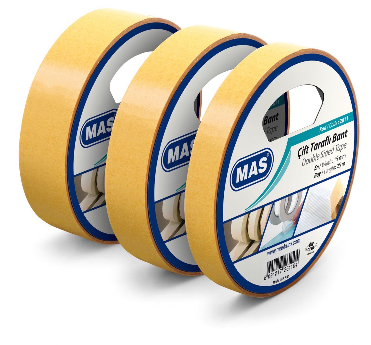Mas 2610 Çift Taraflı Bant 12mmx25m