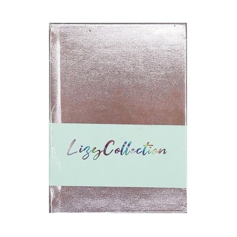 Lizy Ayna Kapak Defter 14X20 168 Yaprak Kareli Pembe