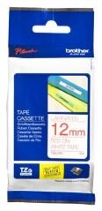 Brother TZ-Tape 12 mm Beyaz Üzerine Kırmızı Etiket 12TZE232