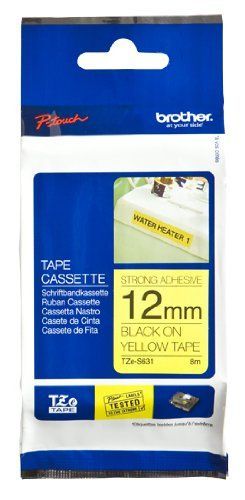 Brother TZ-Tape 12 mm Sarı Üzerine Siyah Etiket 12TZE631