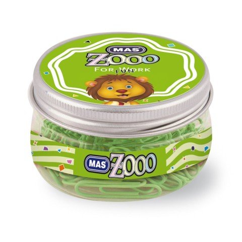Mas Zoo Şeffaf Yuvarlak Kutuda Plastik Kaplı Ataş No:3 Yeşil