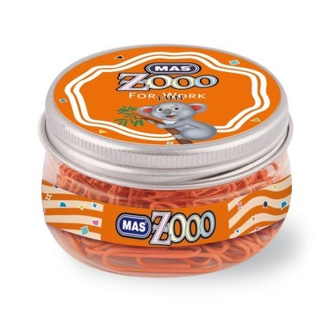 Mas Zoo Şeffaf Yuvarlak Kutuda Plastik Kaplı Ataş No:3 Turuncu