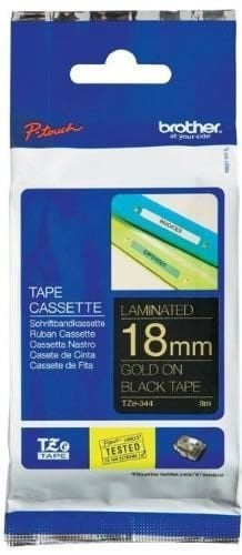 Brother TZ-Tape 18 mm Siyah Üzerine Altın Etiket 18TZE344