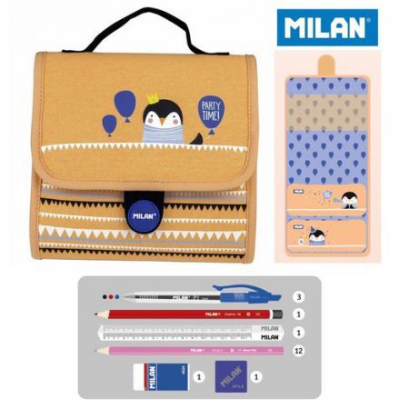 Milan PARTY TIME Ürünlü Pratik Çoklu Kalem Çantası Saplı