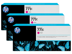 HP 771C 3'lü Paket 775 ml Macenta DesignJet Mürekkep Kartuşları (B6Y33A)