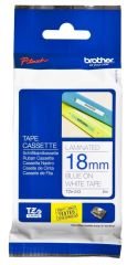 Brother TZ-Tape 18 mm Beyaz Üzerine Mavi Etiket 18TZE243