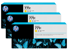 HP 771C 3'lü Paket 775 ml Sarı DesignJet Mürekkep Kartuşları (B6Y34A)
