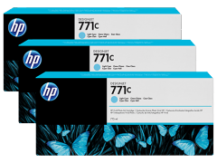 HP 771C 3-pack 775-ml Light Cyan DesignJet Ink Cartridges (B6Y36A)