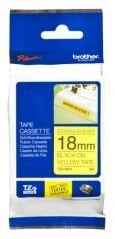 Brother TZ-Tape 18 mm Sarı Üzerine Siyah Etiket 18TZE641