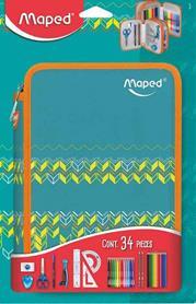 Maped İçi Dolu Kalem Çantası-Desenli