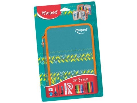 Maped İçi Dolu Kalem Çantası-Desenli