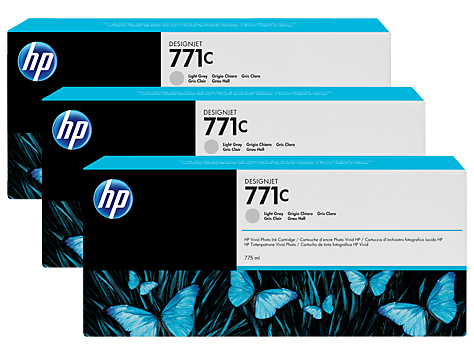 HP 771C 3-pack 775-ml Light Gray DesignJet Ink Cartridges (B6Y38A)