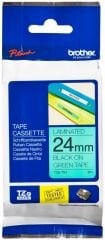 Brother TZ-Tape 24 mm Yeşil Üzerine Siyah Etiket 24TZE751