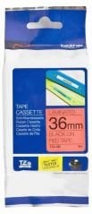 Brother TZ-Tape 36 mm Kırmızı Üzerine Siyah Etiket 36TZE461