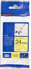 Brother TZ-Tape 24 mm Sarı Üzerine Siyah Esnek Etiket 24TFX651
