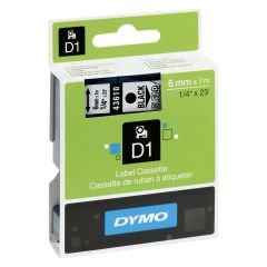 DYMO D1 Yedek Şerit 6 mm x 7 mt Şeffaf/ Siyah (43610) S0720770