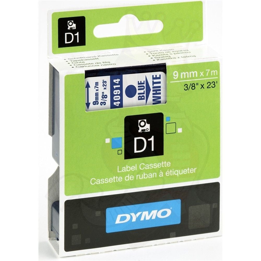 DYMO D1 Yedek Şerit 9 mm x 7 mt Beyaz/ Mavi (40914) S0720690