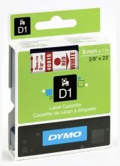 DYMO D1 Yedek Şerit 9 mm x 7 mt Beyaz/ Kırmızı (40915) S0720700