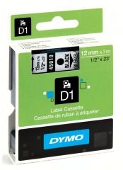 DYMO D1 Yedek Şerit 12 mm x 7 mt Şeffaf/ Siyah (45010) S0720500