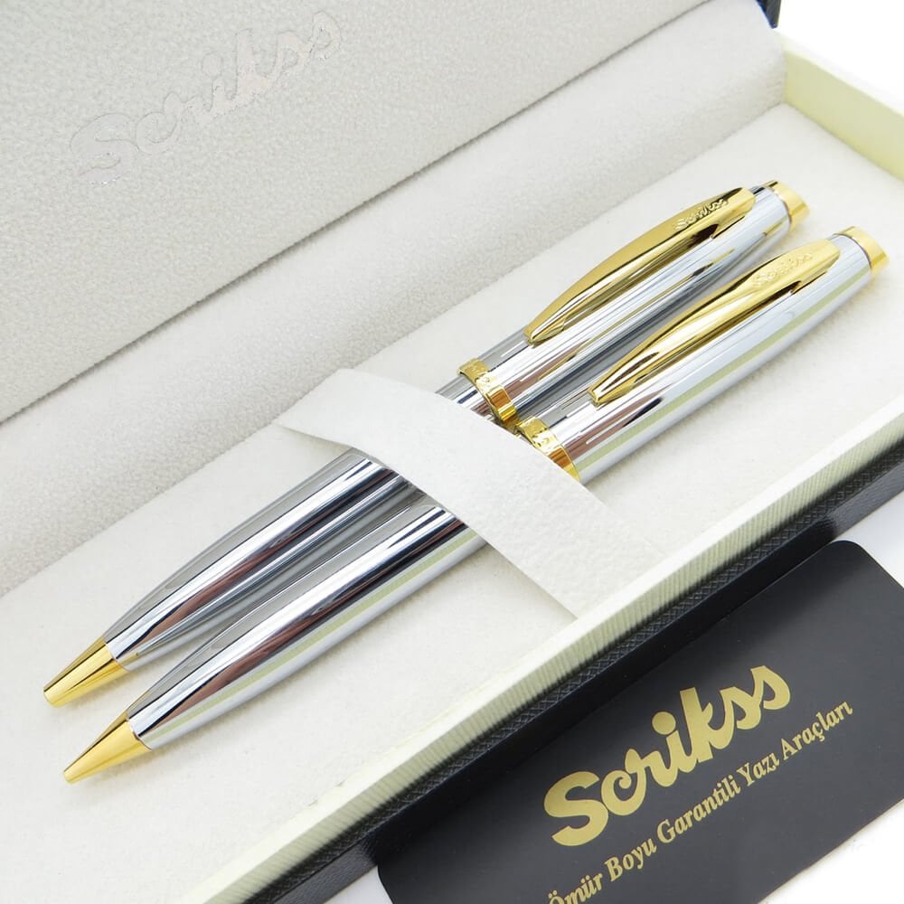 Scrikss 39 Tükenmez + Versatil Gold Krom Tk