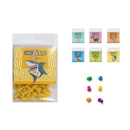 Mas Zoo Plastik Tüpte Turkuaz Renk Harita Çivisi