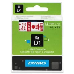 DYMO D1 Yedek Şerit 12 mm x 7 mt Beyaz/ Kırmızı (45015) S0720550