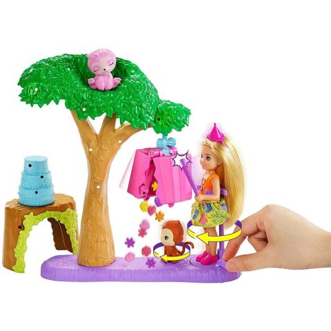 Barbie ve Chelsea Oyuncak Bebek ve 2 Hayvanla Kayıp Doğum Günü Parti Eğlencesi Oyun Seti GTM84