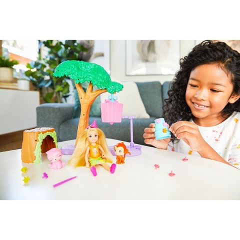 Barbie ve Chelsea Oyuncak Bebek ve 2 Hayvanla Kayıp Doğum Günü Parti Eğlencesi Oyun Seti GTM84