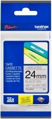 Brother TZ-Tape 24 mm Mat Gümüş Üzerine Siyah Laminant 24TZM951
