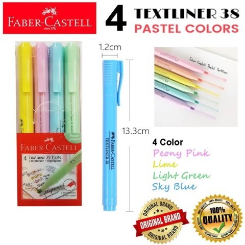 Faber Castell Fosforlu Kalem 38 Pastel 4lü Poşet