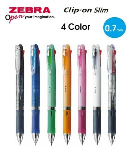 Zebra Clip-on Slim 4C 0.7mm 4'lü Multi Fonksiyon Tükenmez Kalem Turuncu