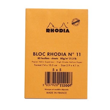 Rhodia A7 Turuncu Kapak Kareli Bloknot 80 Sayfa