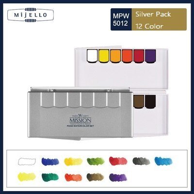 Mission Suluboya Silver Tablet Pigment 12'li
