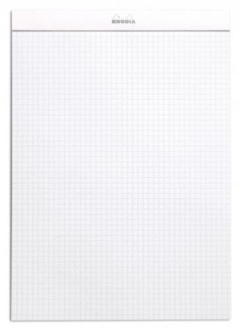 Rhodia A4 Beyaz Kapak Kareli Bloknot 80 Sayfa 21x29.7cm